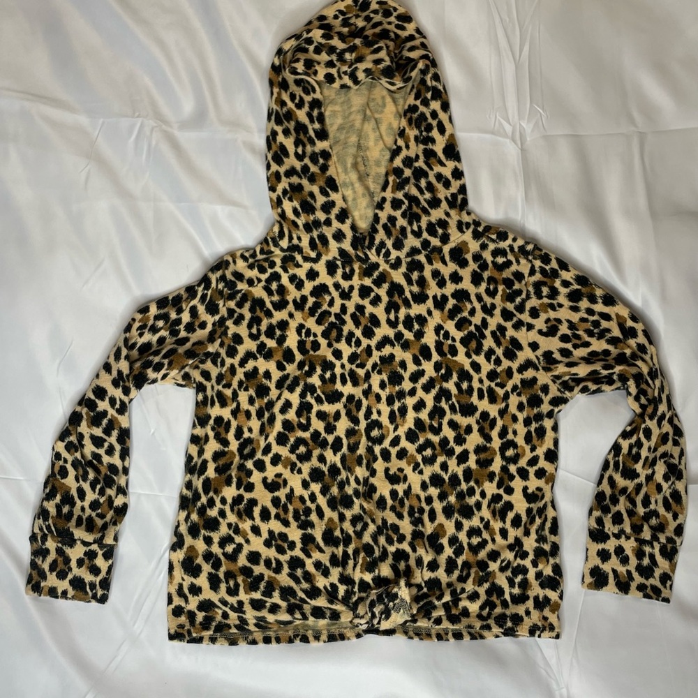 Girls Old Navy Cheetah Print Hooded Sweatshirt